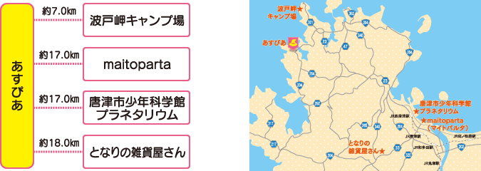 おすすめスポットの地図