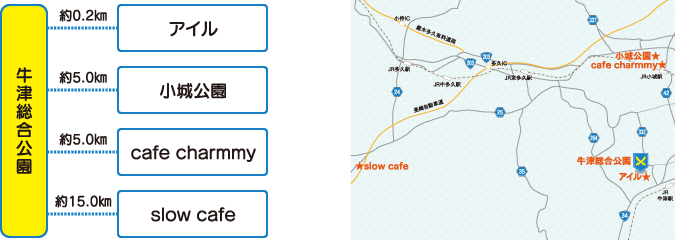 おすすめスポットの地図