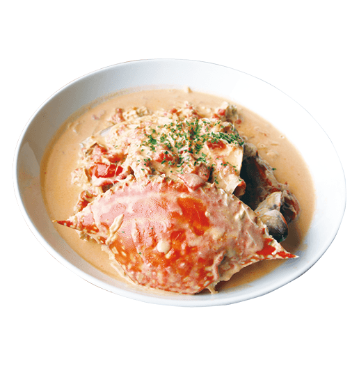 渡りかにのトマトクリームパスタの写真