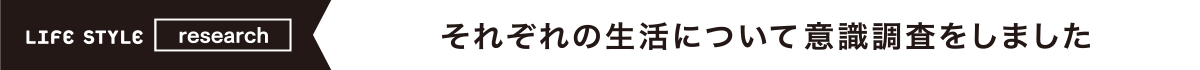 LIFE STYLE research それぞれの生活について意識調査をしました