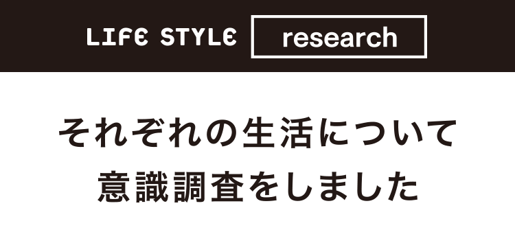 LIFE STYLE research それぞれの生活について意識調査をしました